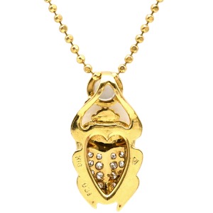 ネックレス ムーンストーン ダイヤペンダント K18YG ゴールド スカラベモチーフ 750 18K  中古