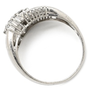 リング 指輪 ダイヤリング Pt900 シルバー V字 Vライン  中古