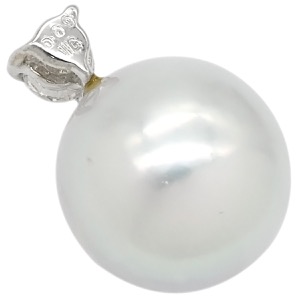 ペンダントトップ パール ダイヤモンド  パール シルバー 1P 1粒  中古