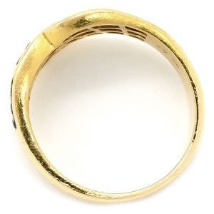 リング 指輪 ルビー ダイヤ リング K18YG ゴールド Au750 18K 18金 レッド 赤  中古