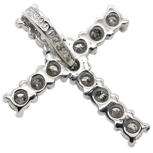 ペンダントトップ クロス ダイヤ Pt900 シルバー 十字架 ネックレストップ  中古