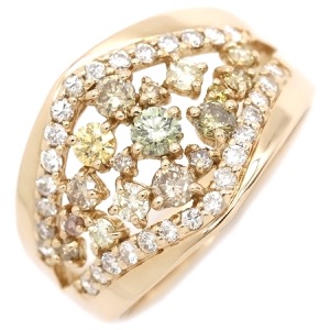 リング 指輪 ダイヤリング  K18PG ゴールド 750 ピンクゴールド 透かし  中古