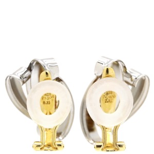 イヤリング ダイヤモンド コンビ K18YG シルバー 750 18K プラチナ  中古