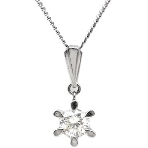 ネックレス ダイヤペンダント Pt850 シルバー 1P 1粒  中古