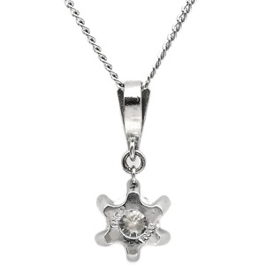 ネックレス ダイヤペンダント Pt850 シルバー 1P 1粒  中古