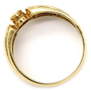 リング 指輪 ルビー ダイヤリング K18YG ゴールド レッド 赤 1Pダイヤ  中古