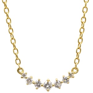 ネックレス K18YG ゴールド ダイヤモンド 7P 7連 750 YG ペンダント  中古