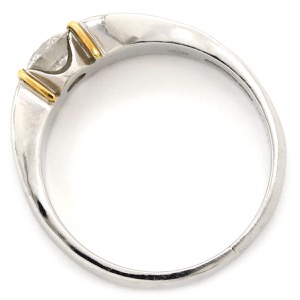 リング 指輪 ダイヤリング Pt900 シルバー コンビリング 1Pダイヤ  中古