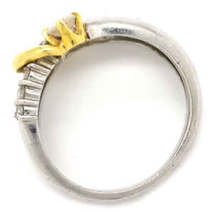 リング 指輪 ダイヤリング Pt900 シルバー コンビリング 1Pダイヤ  中古