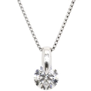 ネックレス ダイヤ ペンダント Pt850 シルバー  Pt999 1P 1粒 ダイヤモンド  中古