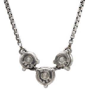 ネックレス ダイヤペンダント Pt850 シルバー 3P 3粒 3連  中古