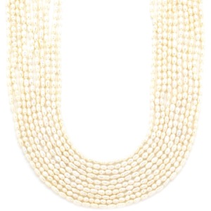 ネックレス 淡水パール 10連 シルバー ホワイト 白  中古