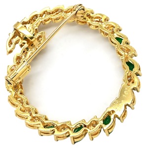 ブローチ ダイヤモンド ブローチ K18YG ゴールド マーキスカット 750 Au YG  中古