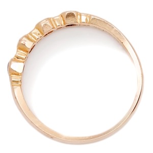 リング 指輪 ルビー ダイヤリング K18PG ゴールド レッド 赤 ダイヤ ピンクゴールド 一文字  中古