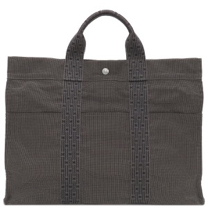 エルメス トートバッグ エールライントート MM キャンバス グレー 鍵・カデナ欠品  中古