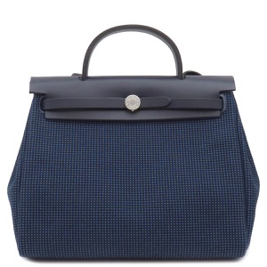 エルメス 2WAYバッグ エールバッグジップPM 31 レザー ブラック 青 黒  中古