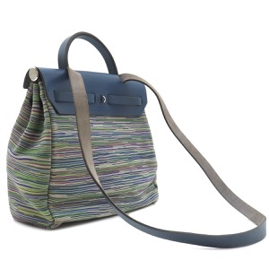 エルメス 2WAYバッグ エールバッグ PM レザー マルチカラー 紺 緑 ショルダー ハンドバッグ 鍵/カデナ/クロシェット欠品  中古