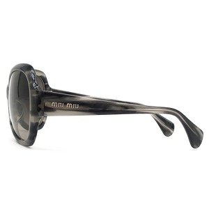 ミュウミュウ サングラス スクエアシェイプ 61□15 プラスチック グレー マーブル グラデーションレンズ  SMU09M 中古