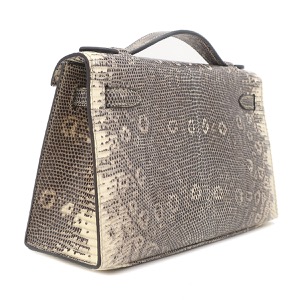 エルメス ハンドバッグ ポシェットケリー リザード ベージュ ミニバッグ  中古