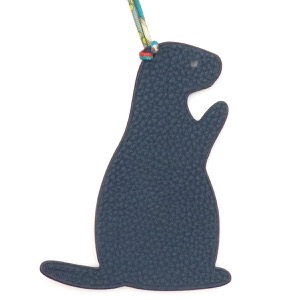 エルメス チャーム プティアッシュ モルモット トゴ マルチカラー バッグチャーム petit H 青 茶  中古