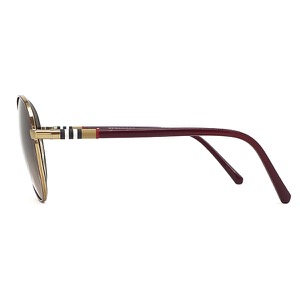 バーバリー サングラス ラウンドシェイプ 56□17 プラスチック ワインレッド ブラウングラディエント  BE3094 中古