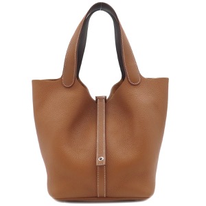 エルメス ハンドバッグ ピコタンロックMM エクラ トリヨンクレマンス ブラウン 茶  中古