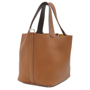 エルメス ハンドバッグ ピコタンロックMM エクラ トリヨンクレマンス ブラウン 茶  中古