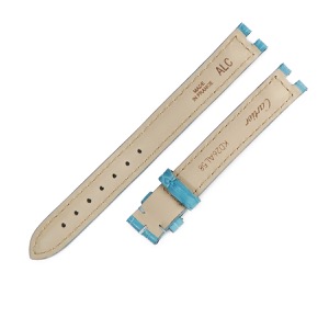 カルティエ 腕時計パーツ 純正 クロコダイル ブルー 未使用 替え マット クロコ ベルト バンド ストラップ 尾錠用 12ｍｍ ブルー 青  中古