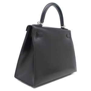 エルメス 2WAYバッグ ケリー28 外縫い ボックスカーフ ブラック 黒 ショルダー   中古