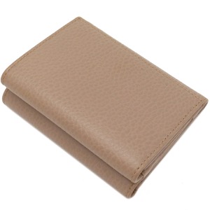 グッチ 三つ折り財布 プチマーモント コンパクトウォレット レザー ベージュ 474746 中古