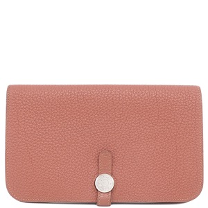 エルメス 長財布 ドゴンデュオ ドゴンGM  トゴ ピンク 中古