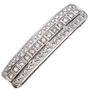 アクセサリー 帯どめ ダイヤ Pt900 シルバー Pm900  中古