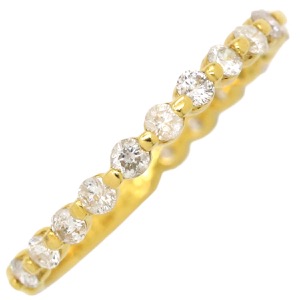 リング 指輪 ダイヤリング  K18YG ゴールド 一文字 750 18K  中古