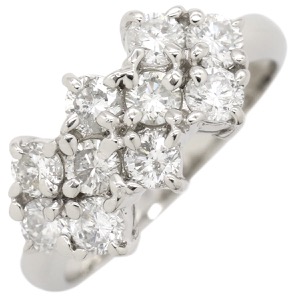 リング 指輪 ダイヤリング Pt850 シルバー 10P 10粒  中古