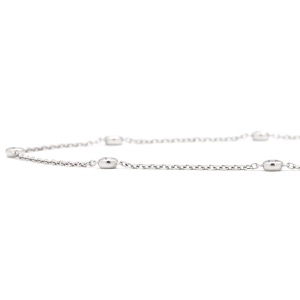 ネックレス ダイヤ ロングネックレス K18WG シルバー 13P  中古