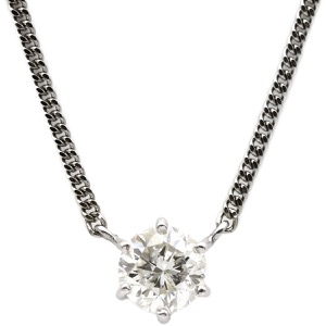 ネックレス ダイヤペンダント Pt850 シルバー 1P 1粒  中古