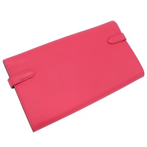 エルメス 長財布 ケリーウォレット ロング ヴォーエプソン ピンク 中古