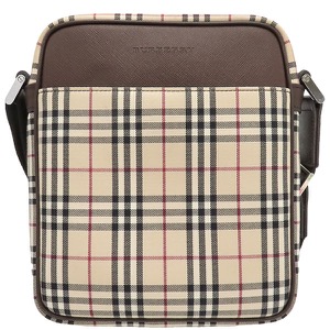 バーバリー ショルダーバッグ ノバチェック キャンバス ベージュ 中古