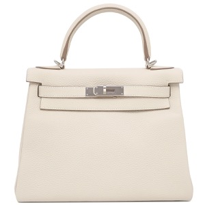 エルメス 2WAYバッグ ケリー28 内縫い トゴ ホワイト オフホワイト ショルダー  中古