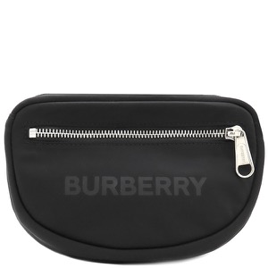 バーバリー ボディバッグ スモール ロゴプリント キャノン バムバッグ ナイロン ブラック 黒  中古