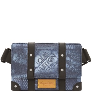 ルイヴィトン ショルダーバッグ トランクスリングバッグ PVCコーティングキャンバス ブルー 青 黒  N50061 中古