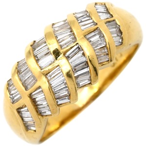 リング 指輪 ダイヤリング K18YG ゴールド 中古