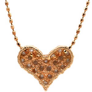 ネックレス ハート ダイヤ K18PG ゴールド 18K 750 18金  中古