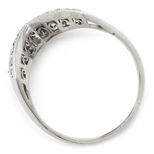 リング 指輪 ダイヤリング Pt900 シルバー V字 Vライン  中古