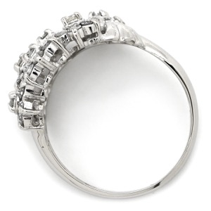 リング 指輪 ダイヤリング Pt900 シルバー フラワーモチーフ  中古