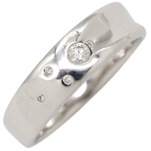 リング 指輪 ダイヤリング K18WG シルバー 4P   中古