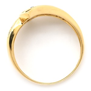 リング 指輪 ブルーサファイア ダイヤリング K18YG ゴールド 18K 750 YG  中古