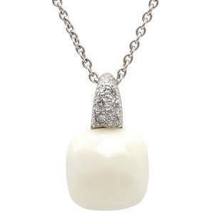 ポメラート ネックレス カプリ K18WG ホワイト カルセドニー ダイヤ Au750  中古