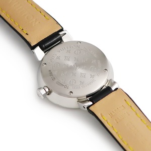 ルイヴィトン タンブールスリム Q1J06 純正ダイヤ シェル ミラー ラウンド クオーツ