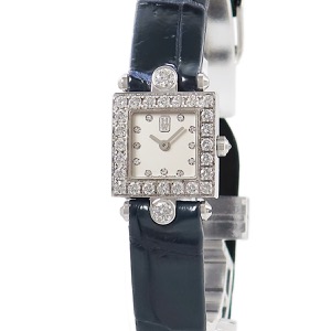 ハリーウィンストン シグネチャー 120LQ18W K18WG無垢 純正ダイヤ アイボリー スクエア クオーツ